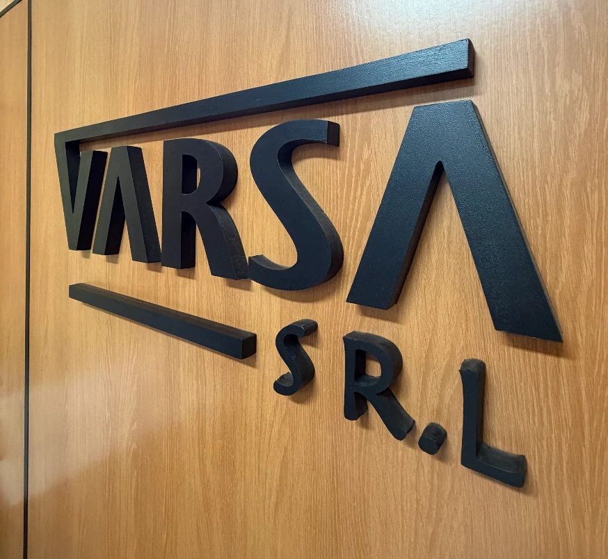 Varsa S.R.L. sign at our offices